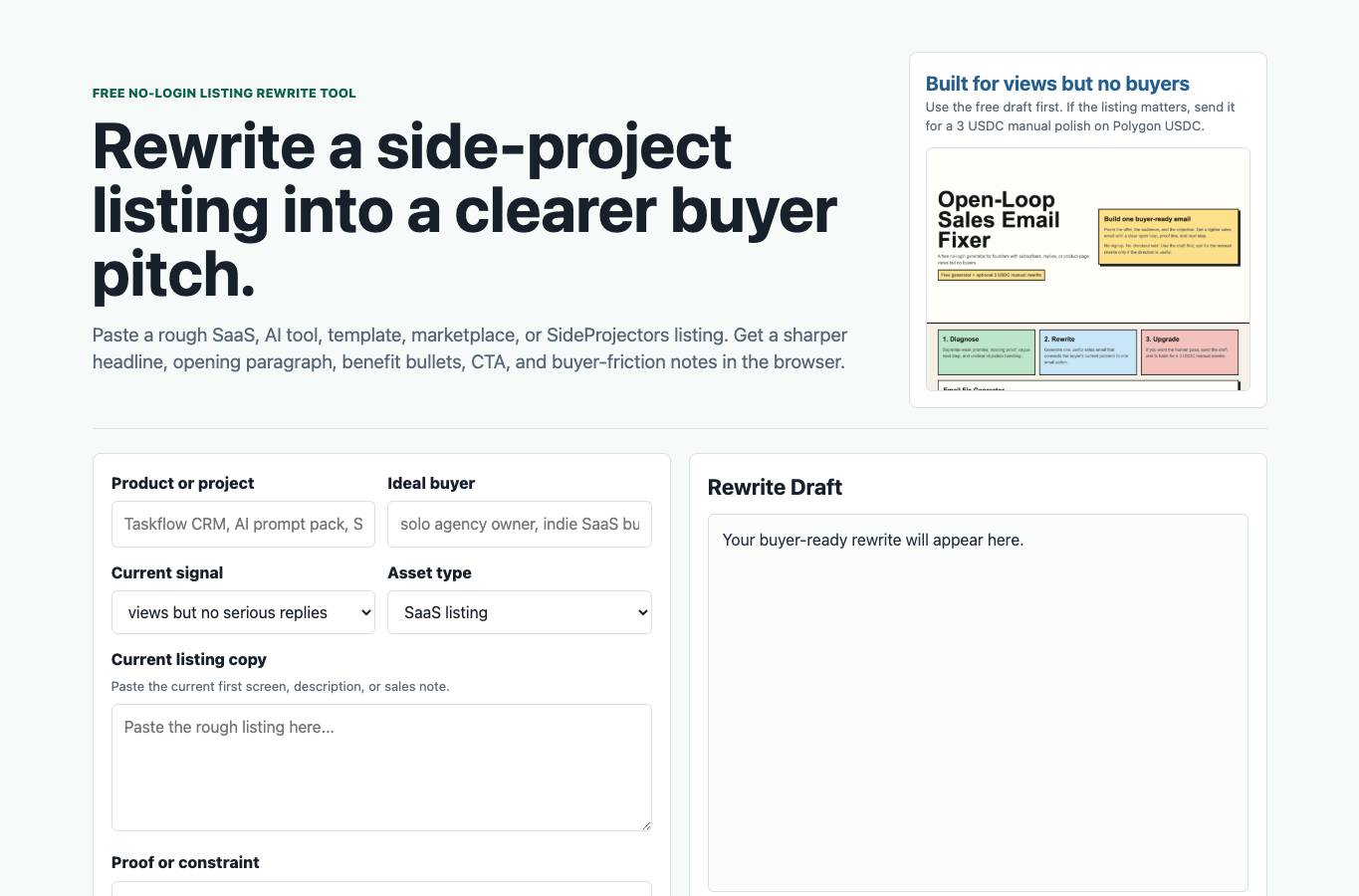 Listing Rewrite Generator