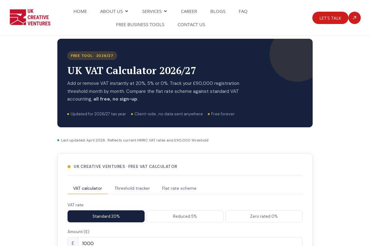 UK VAT Calculator